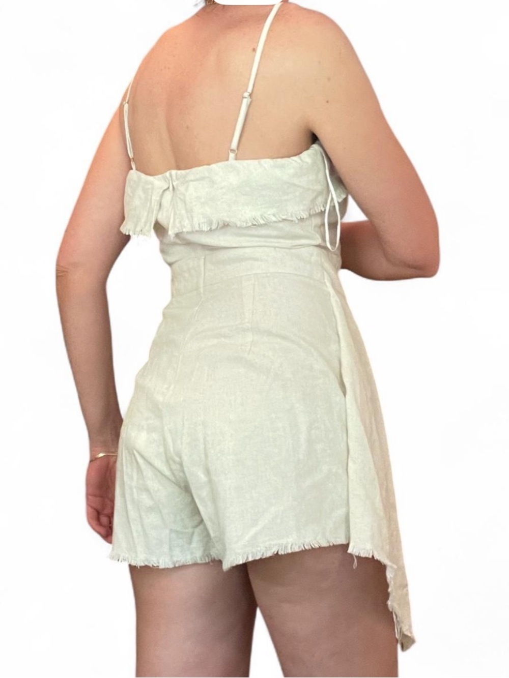 Natural Linen Jumper Romper with Skirt Tie Size S/M. - Picture 11 of 11